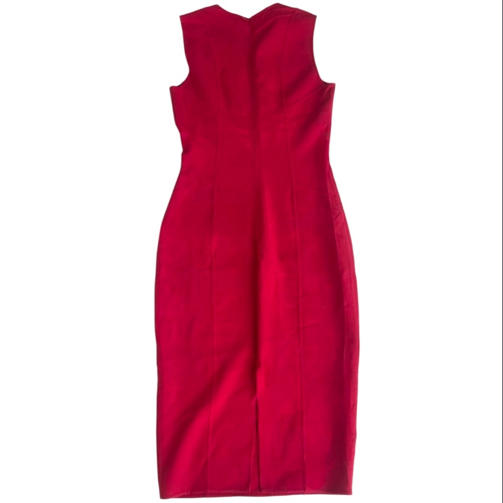 Michael Kors Vintage 90s Red Sheath Pencil Midi Dress - Picture 2 of 6